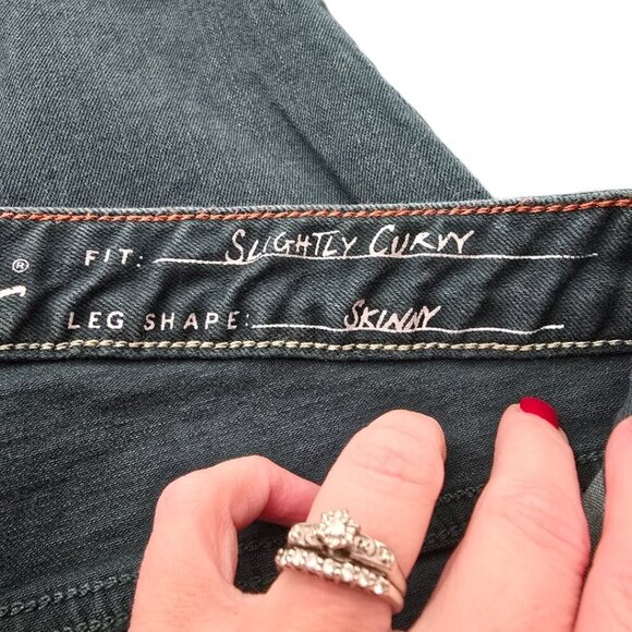Eddie Bauer Slightly Curvy Skinny Jeans In Forrest Green Sz 12T - Picture 7 of 9